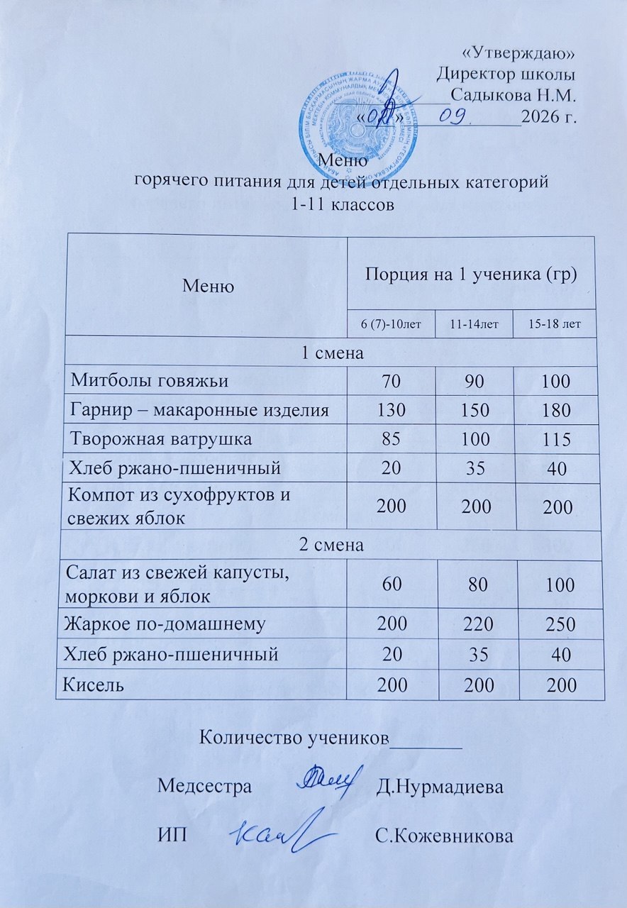 Ас мәзірі