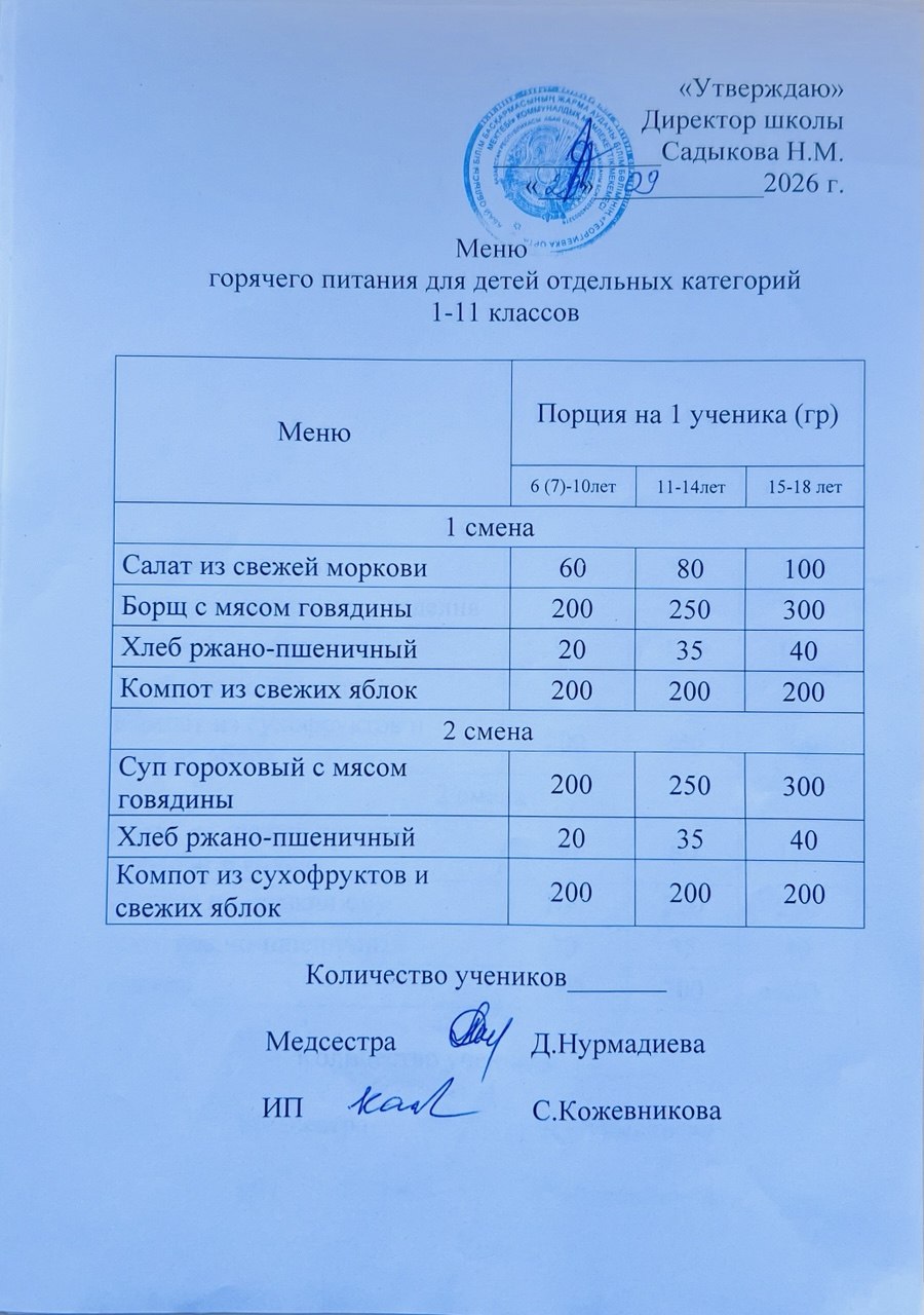 Ас мәзірі