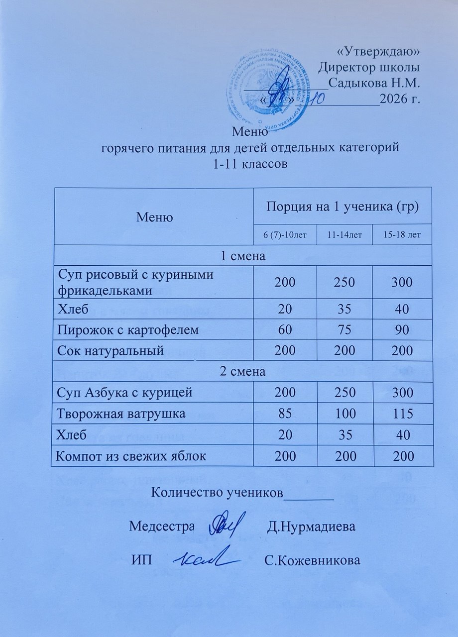 Ас мәзірі