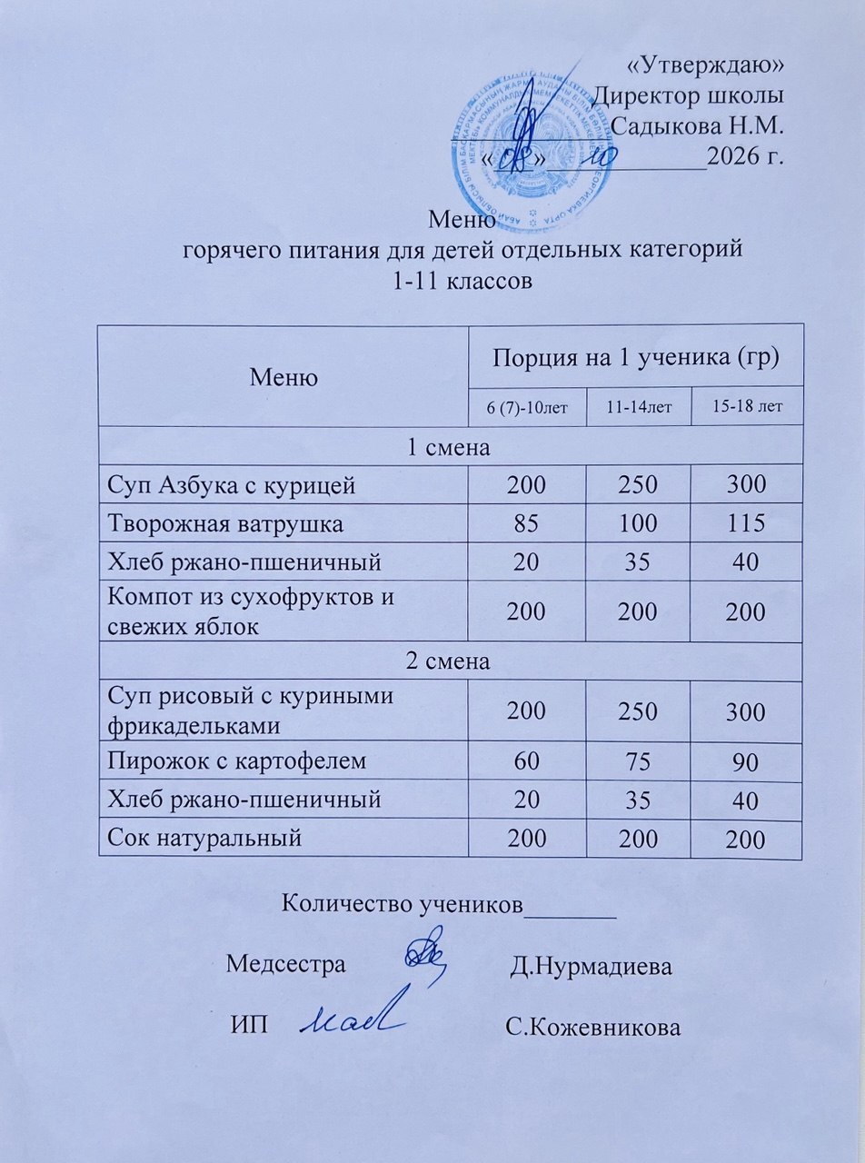 Ас мәзірі