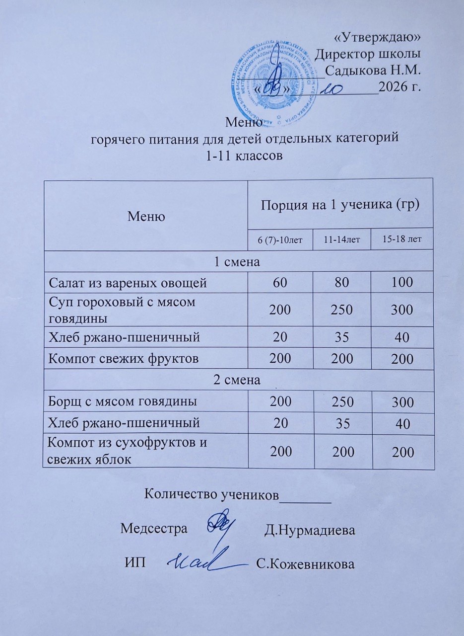 Ас мәзірі
