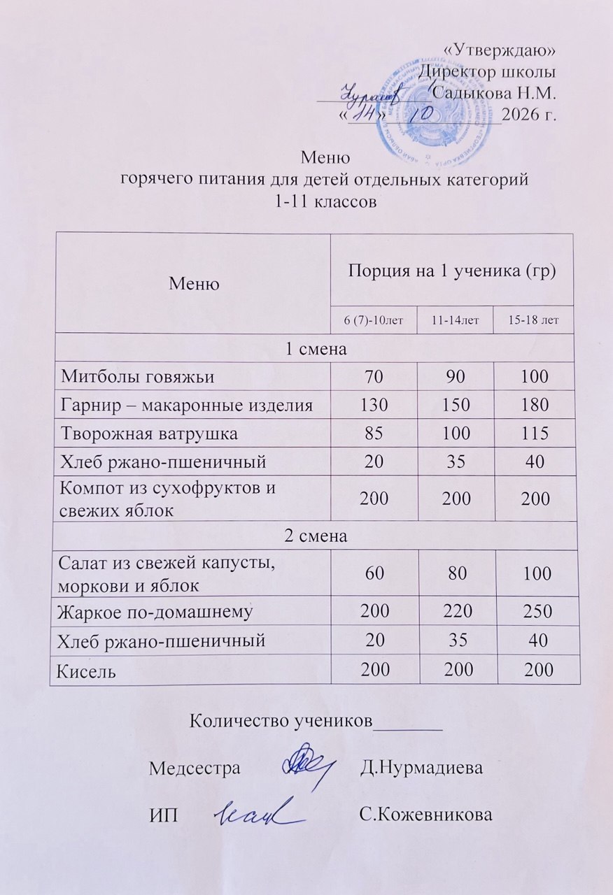 Ас мәзірі