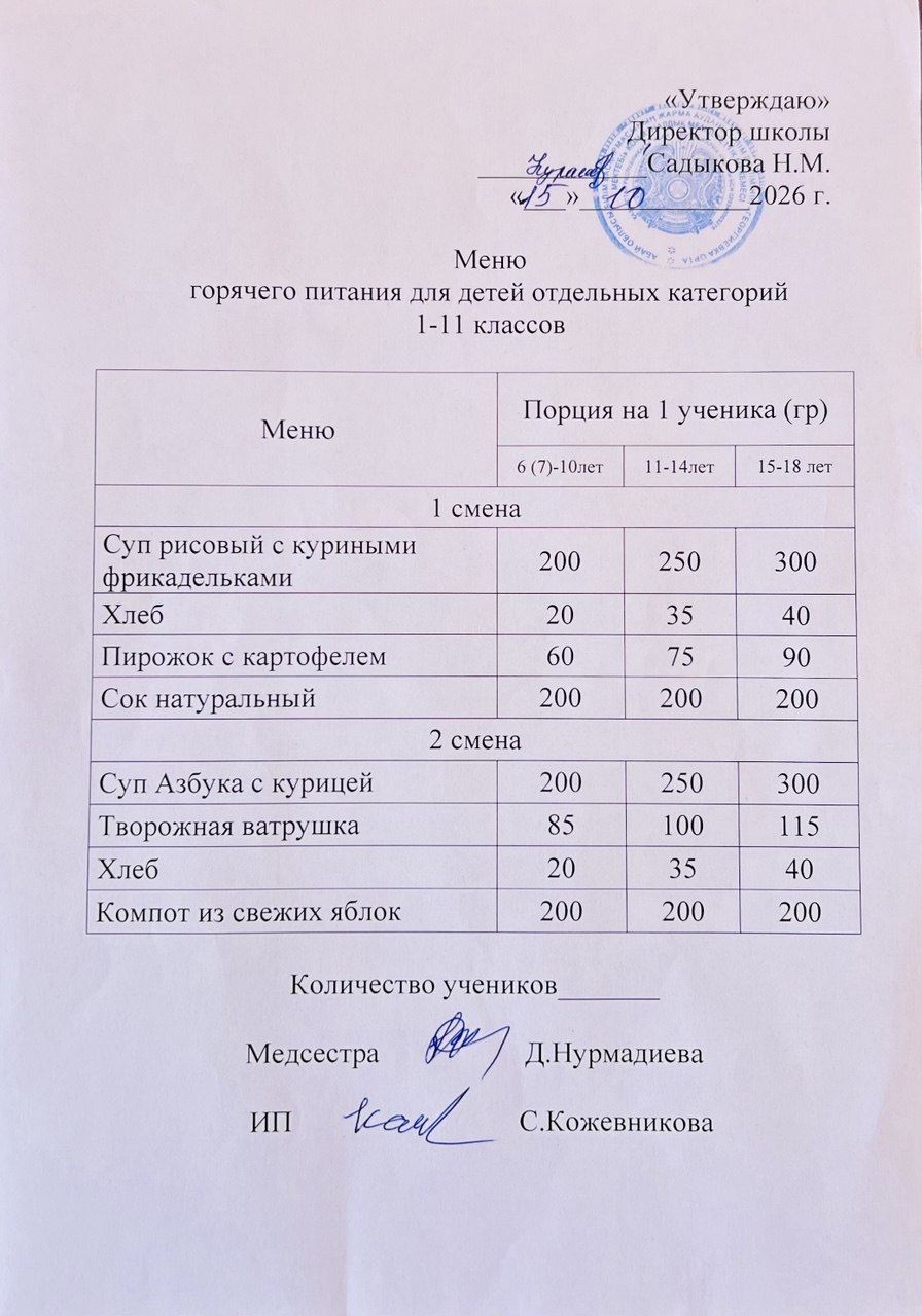 Ас мәзірі
