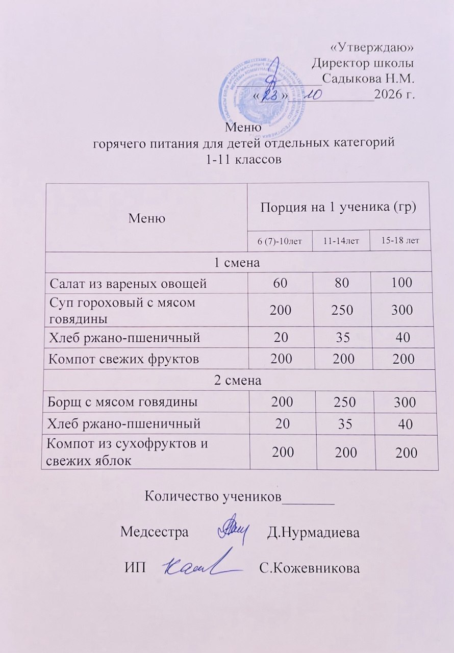 Ас мәзірі